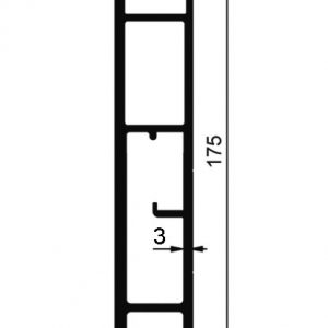 Profil wywrotki wzmocniony do burty 30mm dolny 175mm, aluminium