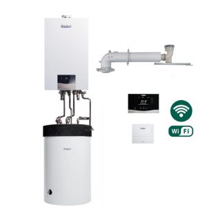 Pakiet Vaillant piec kondensacyjny ecoTEC exclusive 2,8-21,6kW zasob.150L pogodówka WiFi zestaw szachtowy na forum