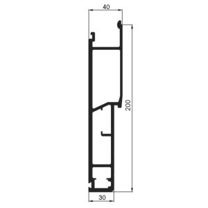 Profil wywrotki wzmocniony do burty 40mm dolny 200mm, aluminium